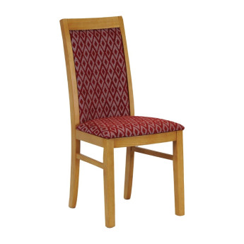 Brooklyn Padded Back Soft Oak Dining Chair with Red Diamond Padded Seat and Back (Pack of 2) - Click to Enlarge