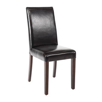 Bolero Faux Leather Dining Chair Black (Box 2) - Click to Enlarge