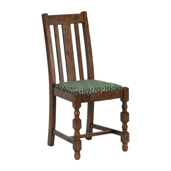 Mayfair Dining Chair with Green Diamond Padded Seat (Pack of 2) - Click to Enlarge