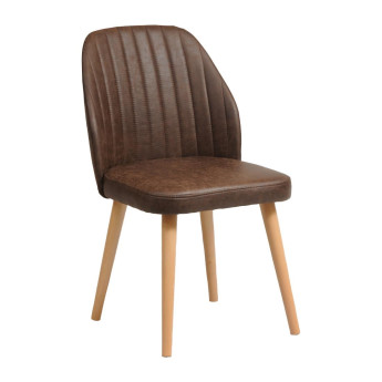 Tromso Dining Chair Buffalo Espresso with Light Wood Legs - Click to Enlarge
