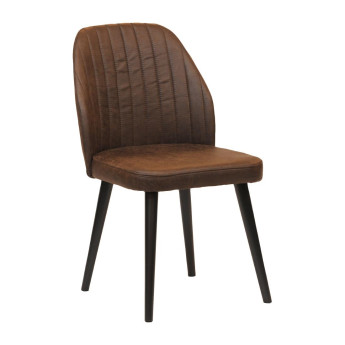 Tromso Dining Chair Buffalo Espresso with Dark Wood Legs - Click to Enlarge