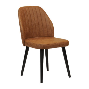 Tromso Dining Chair Buffalo Tan with Dark Wood Legs - Click to Enlarge