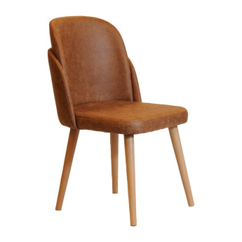 Koldal Dining Chair Buffalo Tan with Light Wood Legs - Click to Enlarge