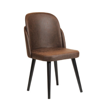 Koldal Dining Chair Buffalo Espresso with Dark Wood Legs - Click to Enlarge