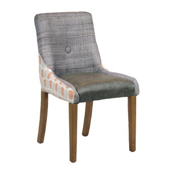 Bath Dining Chair Weather Oak with Alfresco Mandarin Back Saddle Ash Seat - Click to Enlarge