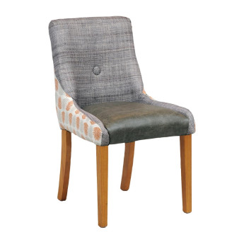 Bath Dining Chair Soft Oak with Alfresco Mandarin Back Saddle Ash Seat - Click to Enlarge