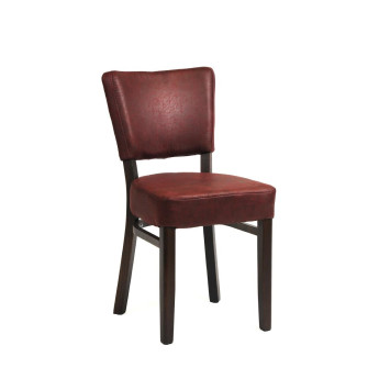 Oregon Wenge Wood and Faux Leather Dining Chair Bordeaux (Pack of 2) - Click to Enlarge