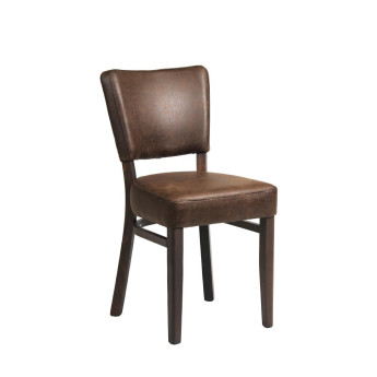 Oregon Wenge Wood and Faux Leather Dining Chair Espresso (Pack of 2) - Click to Enlarge