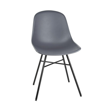 Bolero Arlo Side Chairs with Metal Frame Charcoal (Pack of 2) - Click to Enlarge