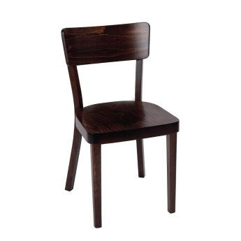 Fameg Plain Side Chairs Walnut Finish (Pack of 2) - Click to Enlarge