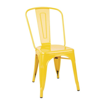 Bolero Bistro Steel Side Chairs Yellow (Pack of 4) - Click to Enlarge
