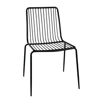 Bolero Steel Wire Dining Chairs Black (Pack of 4) - Click to Enlarge