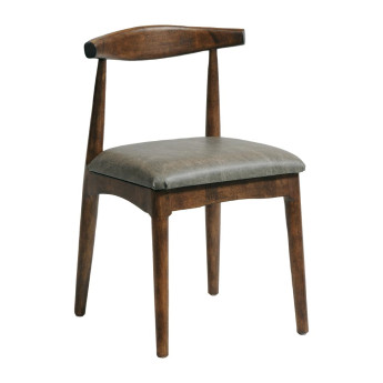 Austin Dining Chair Vintage with Helbeck Saddle Ash Seat (Pack of 2) - Click to Enlarge