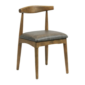 Austin Dining Chair Weather Oak with Helbeck Saddle Ash Seat (Pack of 2) - Click to Enlarge