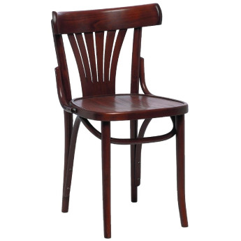 Fameg Bentwood Bistro Fan Back Side Chairs Walnut (Pack of 2) - Click to Enlarge