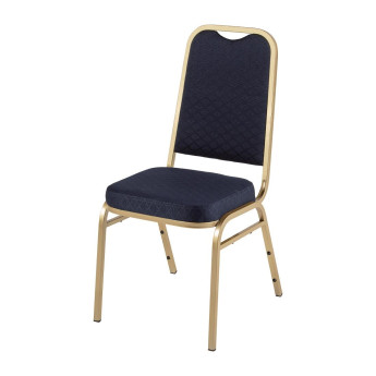 Bolero Square Back Banquet Chairs Blue & Gold (Pack of 4) - Click to Enlarge