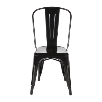 Bolero Bistro Steel Side Chairs Black (Pack of 4) - Click to Enlarge
