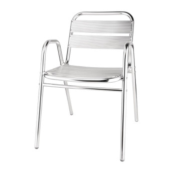 Bolero Aluminium Stacking Chairs Arched Arms (Pack of 4) - Click to Enlarge