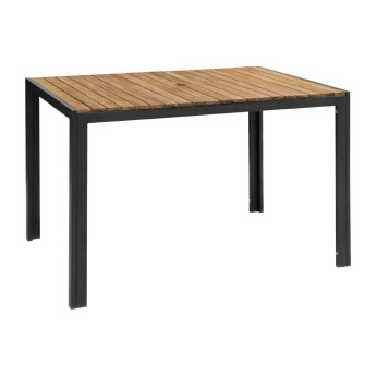 Bolero Acacia Wood and Steel Rectangular Table 1200mm - Click to Enlarge