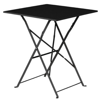 Bolero Black Square Pavement Style Steel Table - Click to Enlarge
