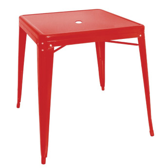 Bolero Bistro Square Steel Table Red 668mm (Single) - Click to Enlarge