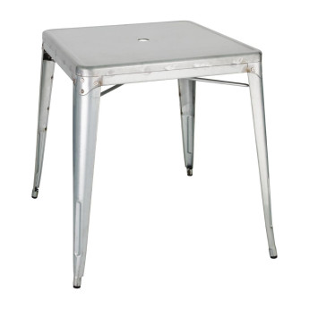 Bolero Bistro Galvanised Steel Square Table 668mm (Single) - Click to Enlarge