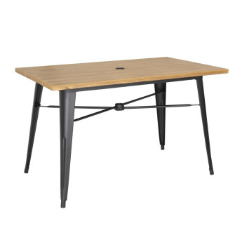 Bolero Complete Outdoor Table 120x76x76cm - Light Wood - Click to Enlarge
