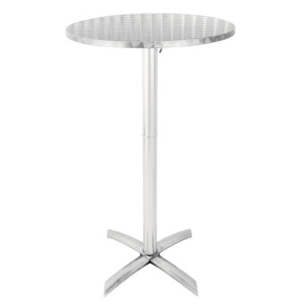 Bolero Round Flip Top Poseur Table Stainless Steel 600mm - Click to Enlarge