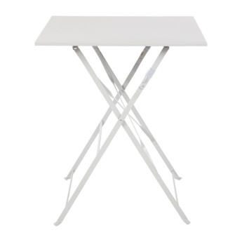 Bolero Square Pavement Style Steel Table Grey 600mm - Click to Enlarge