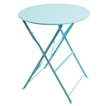 Bolero Round Pavement Style Steel Table Seaside Blue 595mm - Click to Enlarge