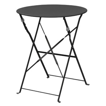 Bolero Black Pavement Style Steel Table 595mm - Click to Enlarge