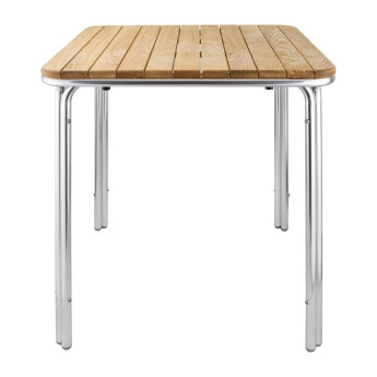 Bolero Square Ash and Aluminium Table 700mm - Click to Enlarge