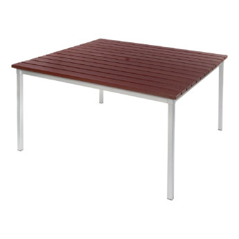 Enviro Square Outdoor Walnut Effect Faux Wood Table 1250mm - Click to Enlarge