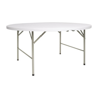 Bolero 5ft Round Folding Table White - Click to Enlarge
