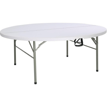 Bolero Round PE Centre Folding Table White 6ft - Click to Enlarge