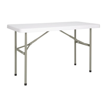 Bolero PE Rectangular Folding Table White 4ft (Single) - Click to Enlarge