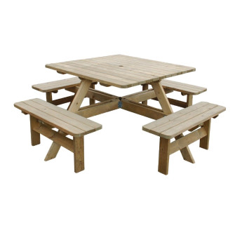 Rowlinson Square Wooden Picnic Table 6.5ft - Click to Enlarge