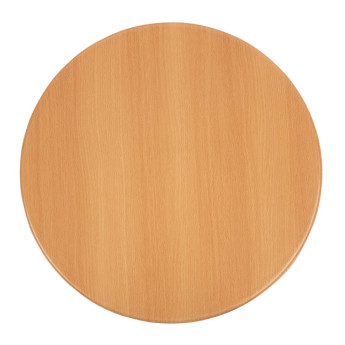 Bolero Pre-drilled Round Tabletop Beech Effect 600mm - Click to Enlarge