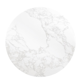 Bolero Round Marble Effect Tabletop White 600mm - Click to Enlarge