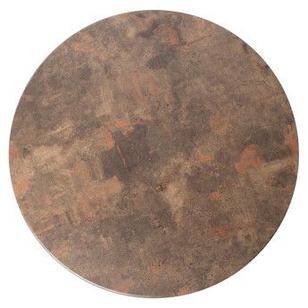 Werzalit Pre-drilled Round Table Top Rust Brown 700mm - Click to Enlarge