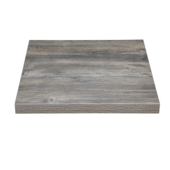 Bolero Pre-Drilled Square Melamine Table Top Ash Grey - Click to Enlarge