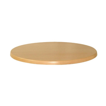 Werzalit Pre-drilled Round Table Top Planked Beech 600mm - Click to Enlarge