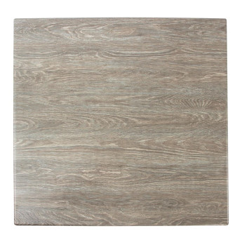 Werzalit Pre-drilled Square Table Top Limed Oak 800mm - Click to Enlarge