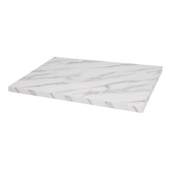 Bolero Pre-Drilled Rectangular Table Top Marble Effect 700mm - Click to Enlarge