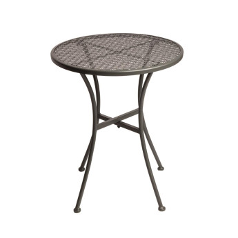 Bolero Round Steel Patterned Bistro Table Grey 600mm - Click to Enlarge