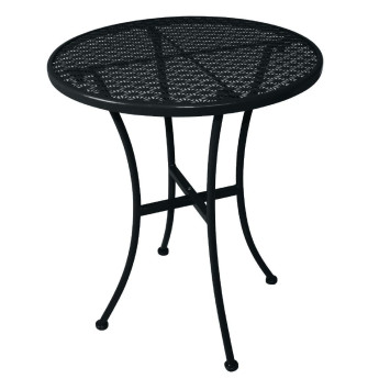 Bolero Black Steel Patterned Round Bistro Table Black 600mm - Click to Enlarge