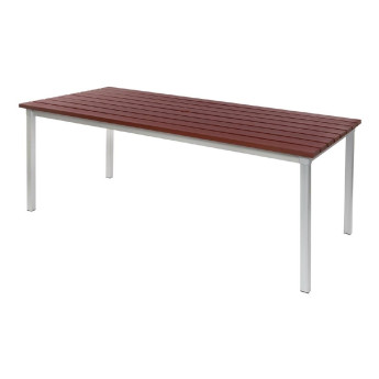 Enviro Outdoor Walnut Effect Faux Wood Table 1800mm - Click to Enlarge