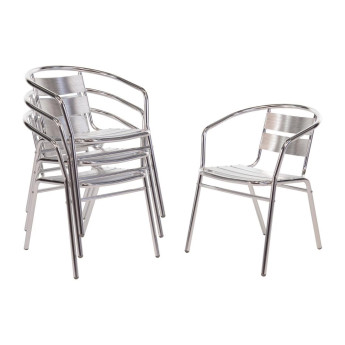 Bolero Aluminium Stacking Chairs (Pack of 4) - Click to Enlarge