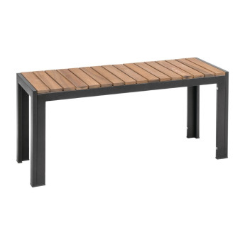 Bolero Rectangular Steel and Acacia Benches 1000mm (Pack of 2) - Click to Enlarge