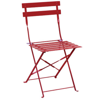 Bolero Red Pavement Style Steel Chairs (Pack of 2) - Click to Enlarge